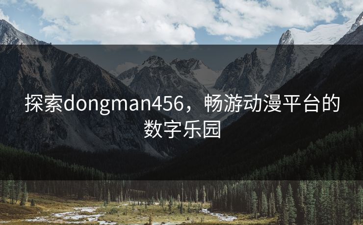 探索dongman456，畅游动漫平台的数字乐园